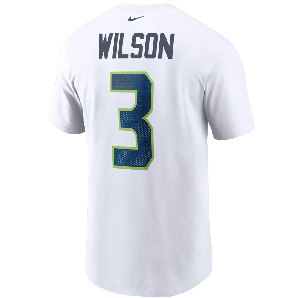 Nike Men's Nike Russell Wilson White Seattle Seahawks Name & Number T-Shirt