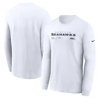 T-shirt à manches longues Nike Silver Seattle Seahawks Sideline Infograph Lock Up Performance pour hommes