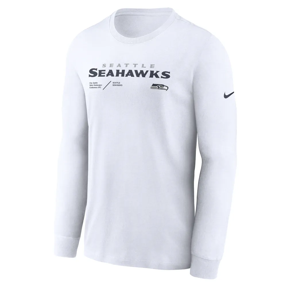 T-shirt à manches longues Nike Silver Seattle Seahawks Sideline Infograph Lock Up Performance pour hommes