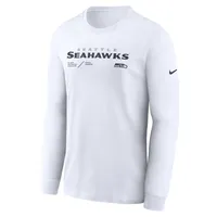 T-shirt à manches longues Nike Silver Seattle Seahawks Sideline Infograph Lock Up Performance pour hommes