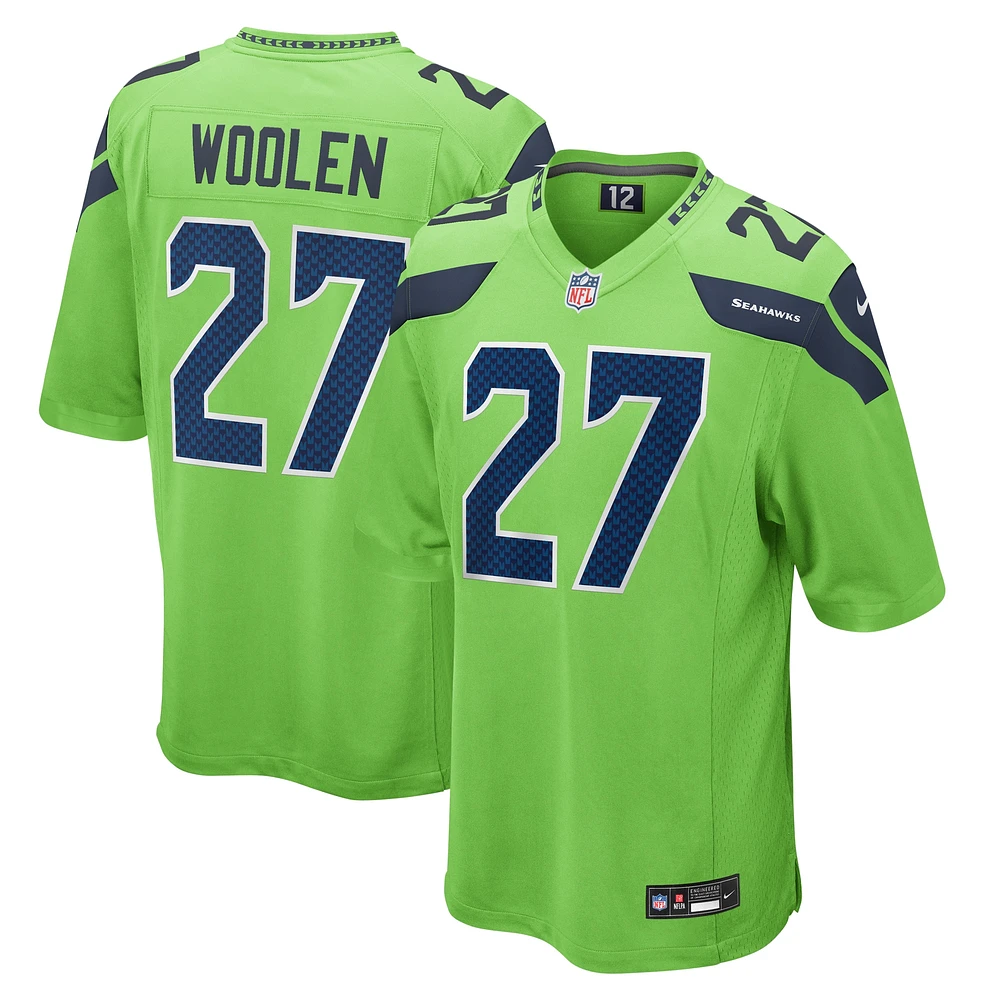 Men's Nike Tariq Woolen Neon Green Seattle Seahawks  Game Jersey