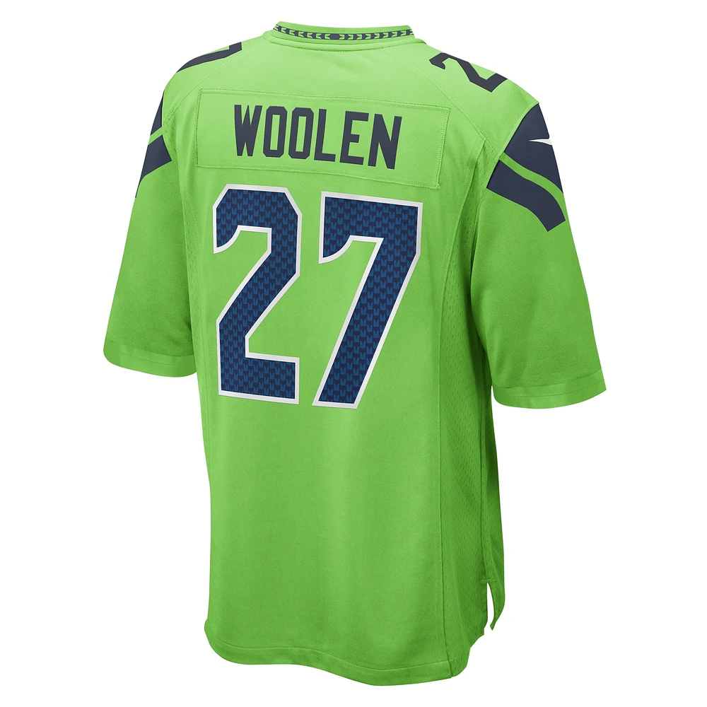 Men's Nike Tariq Woolen Neon Green Seattle Seahawks  Game Jersey