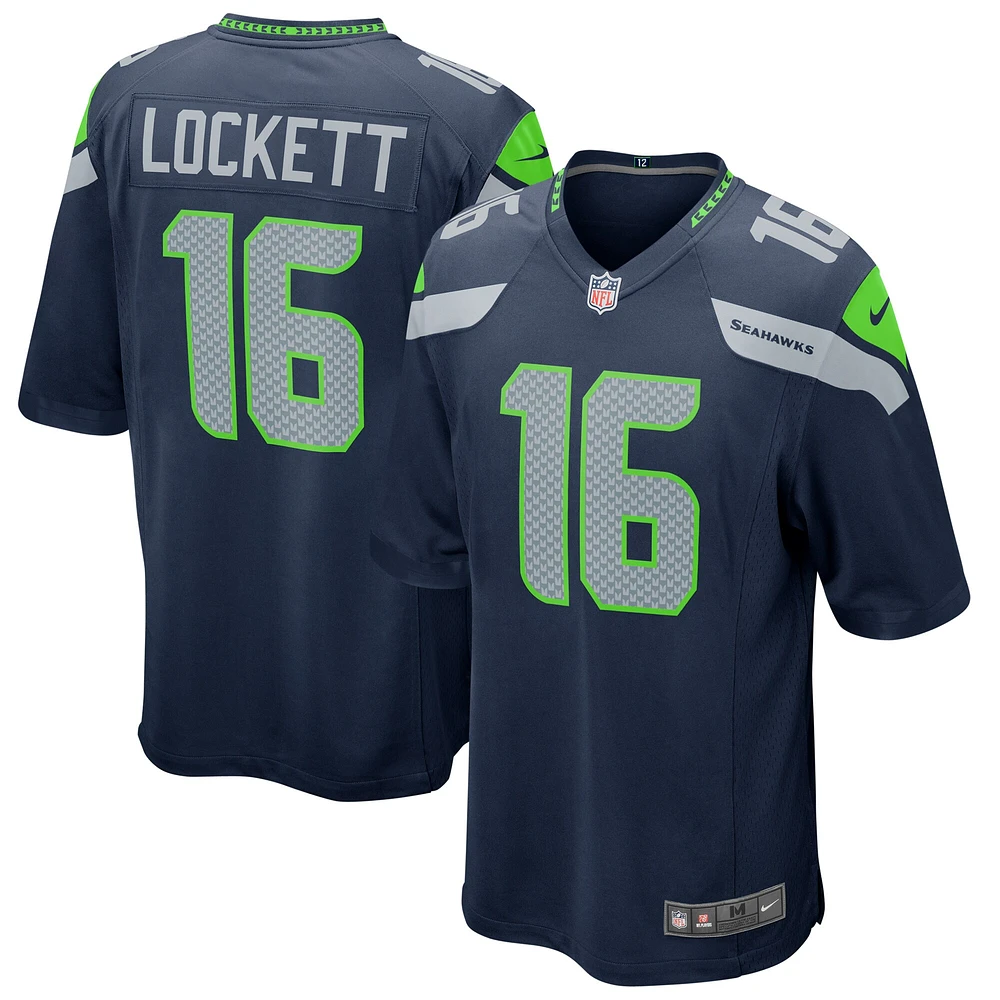 Maillot de match Nike Tyler Lockett College Navy Seattle Seahawks pour hommes