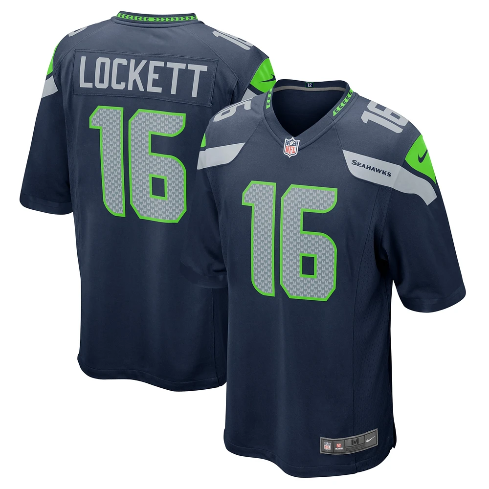 Maillot Nike pour homme Tyler Lockett College Navy Seattle Seahawks Game Team