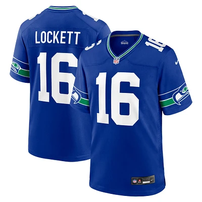 Maillot Nike Tyler Lockett Royal Seattle Seahawks Throwback Player Game pour homme