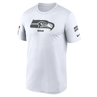 T-shirt Nike Seattle Seahawks 2024 Salute To Service Legend Performance pour homme blanc