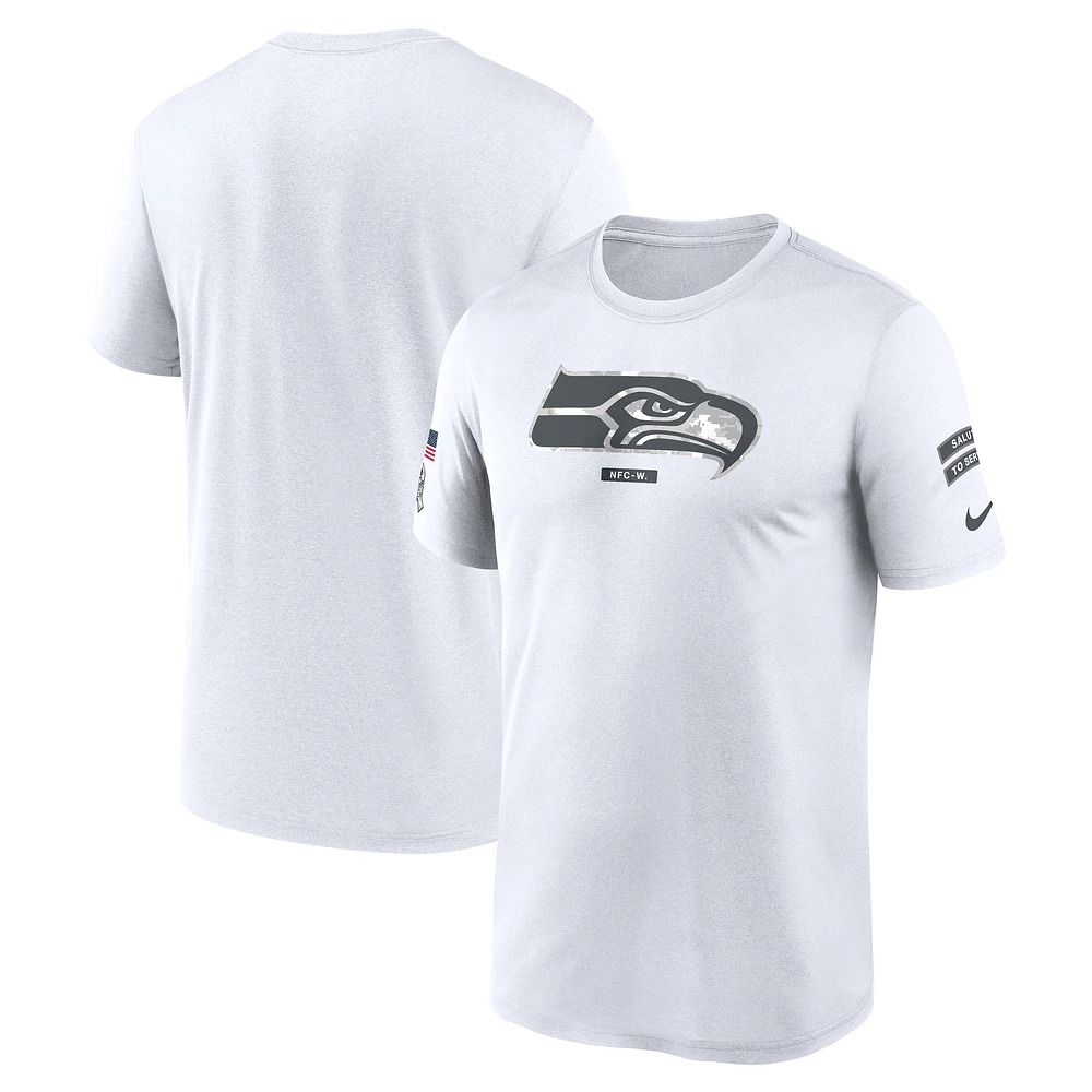 Men's Nike White Seattle Seahawks 2024 Salute To Service Legend Performance T-Shirt