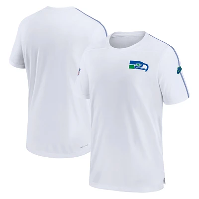 Men's Nike White Seattle Seahawks Sideline Alternate Logo Coach Performance Top