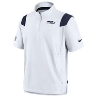 Men's Nike White Seattle Seahawks Sideline Coaches Chevron Lockup Pullover Top