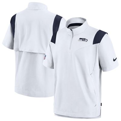 Men's Nike White Seattle Seahawks Sideline Coaches Chevron Lockup Pullover Top