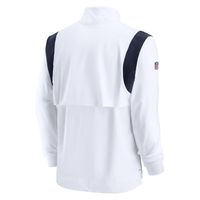 Men's Nike White Seattle Seahawks Sideline Coaches Chevron Lockup Quarter-Zip Top