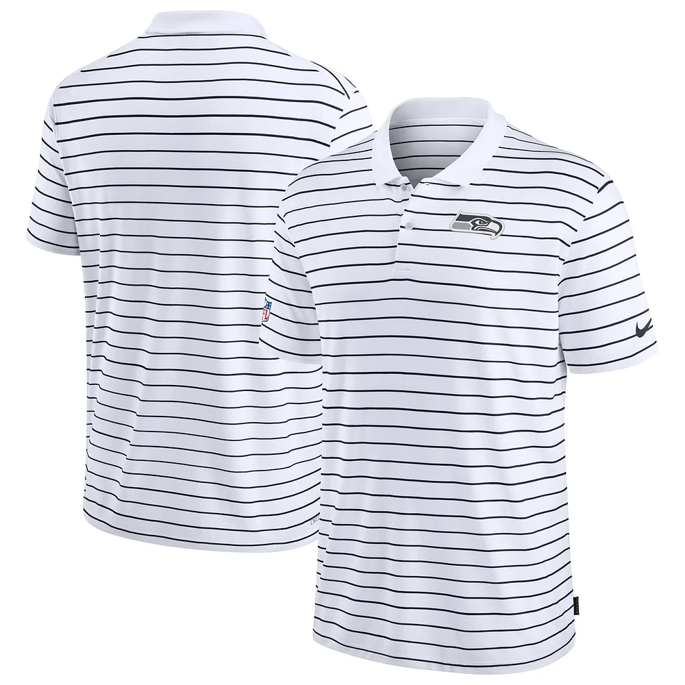 Polo de performance Nike pour hommes, blanc, Seattle Seahawks Sideline Lock Up Victory