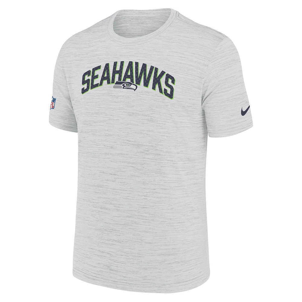 Men's Nike White Seattle Seahawks Sideline Velocity Athletic Stack Performance T-Shirt