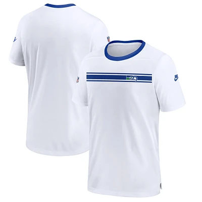 Men's Nike White Seattle Seahawks Throwback Sideline Coaches Performance T-Shirt