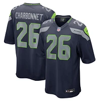 Maillot de match Nike Zach Charbonnet College Navy des Seattle Seahawks pour homme