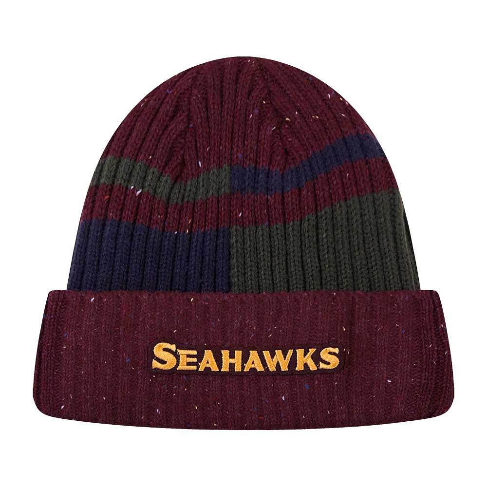 Bonnet en tricot moucheté à revers Seattle Seahawks Pro Standard bordeaux pour hommes