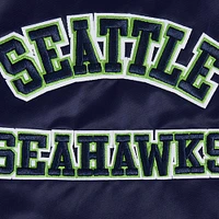 Men's Pro Standard College Navy Seattle Seahawks Sublimated Satin Full-Snap Jacket