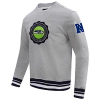 Men's Pro Standard Heather Gray Seattle Seahawks Crest Emblem Pullover Sweatshirt