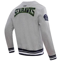 Men's Pro Standard Heather Gray Seattle Seahawks Crest Emblem Pullover Sweatshirt