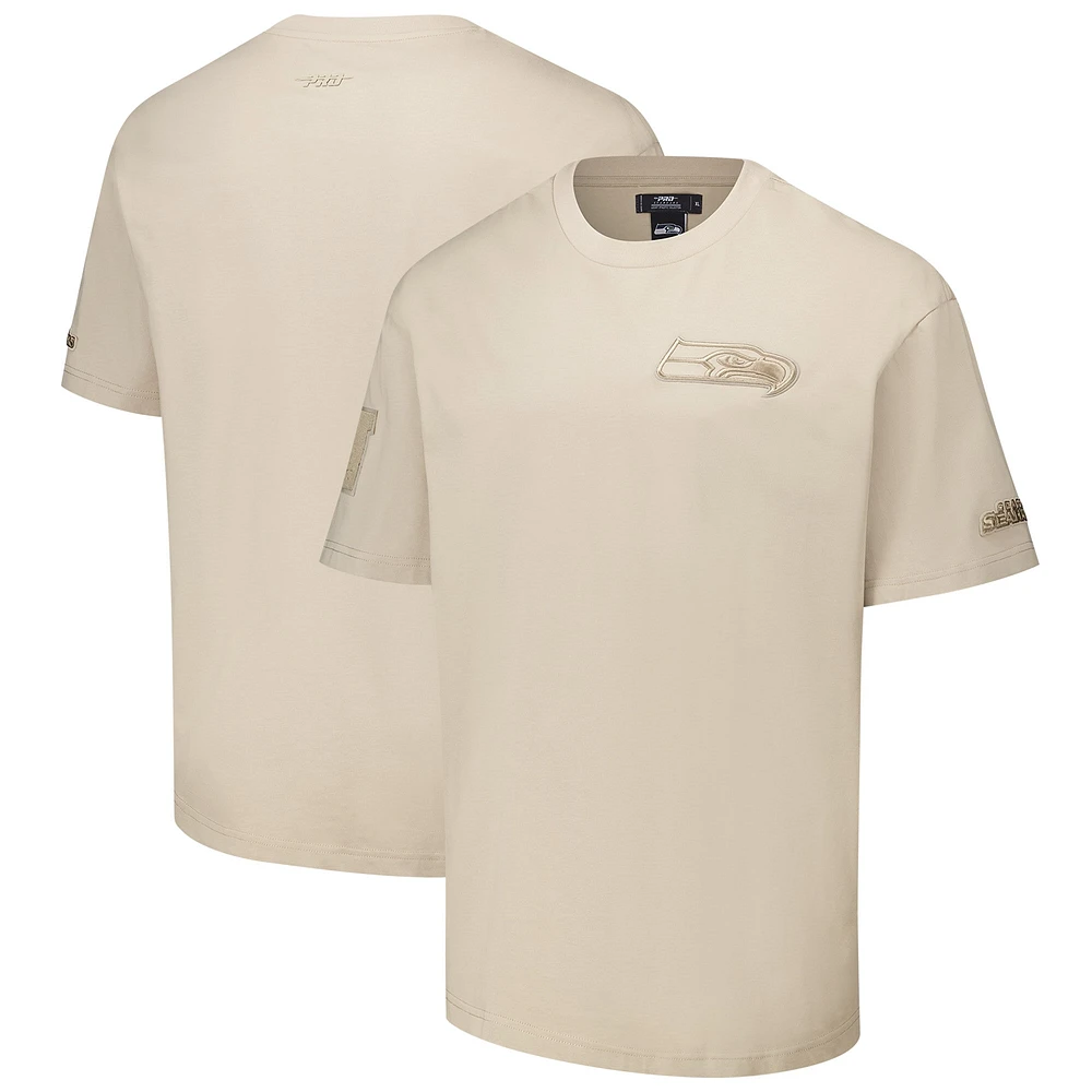 T-shirt à épaules tombantes Pro Standard Tan pour homme des Seattle Seahawks