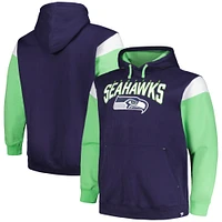 Sweat à capuche pour hommes Profile College Navy Seattle Seahawks Big & Tall Trench Battle