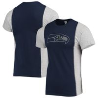 Men's Refried Apparel College Navy/Heathered Gray Seattle Seahawks Sustainable Split T-Shirt