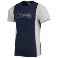 Men's Refried Apparel College Navy/Heathered Gray Seattle Seahawks Sustainable Split T-Shirt