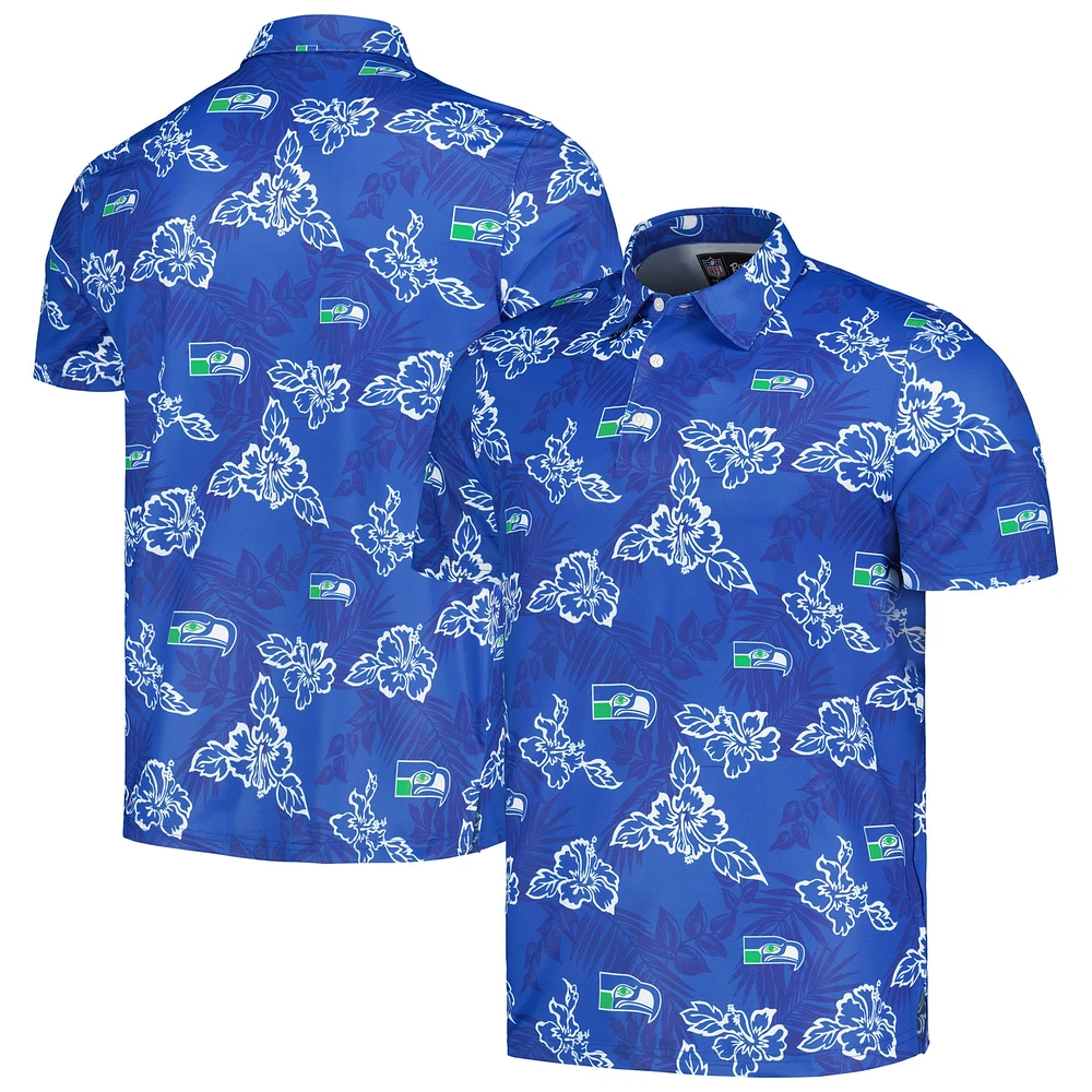 Men's Reyn Spooner Royal Seattle Seahawks Throwback Pua Performance Polo