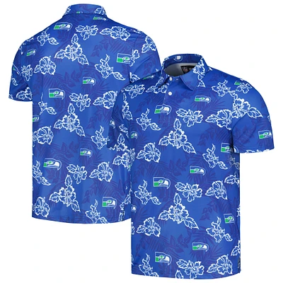 Men's Reyn Spooner Royal Seattle Seahawks Throwback Pua Performance Polo