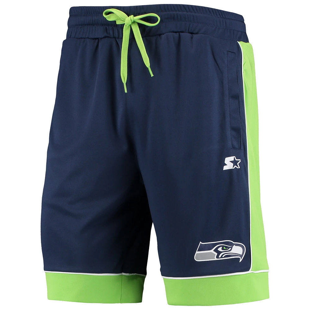 Starter College Navy/Vert fluo Seattle Seahawks Fan Favorite Fashion Shorts pour homme