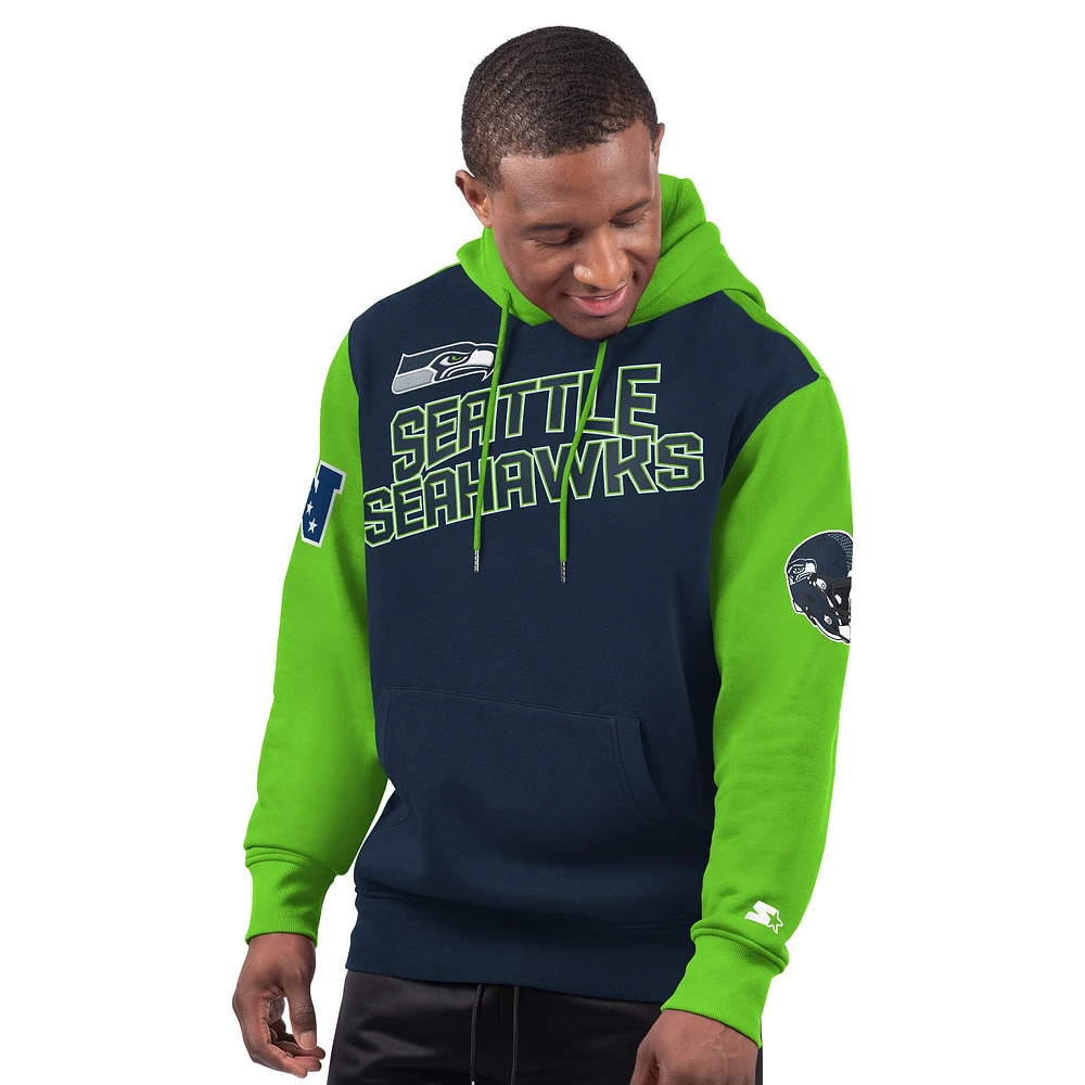 Sweat à capuche bleu marine pour homme Starter College des Seattle Seahawks Extreme