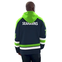 Men's Starter  College Navy Seattle Seahawks Fashion Jersey Hoodie