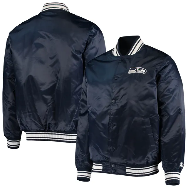 Starter Men's White Seattle Seahawks The Power Forward Full-Snap Jacket