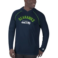 T-shirt à manches longues pour homme Starter College Navy Seattle Seahawks Raglan