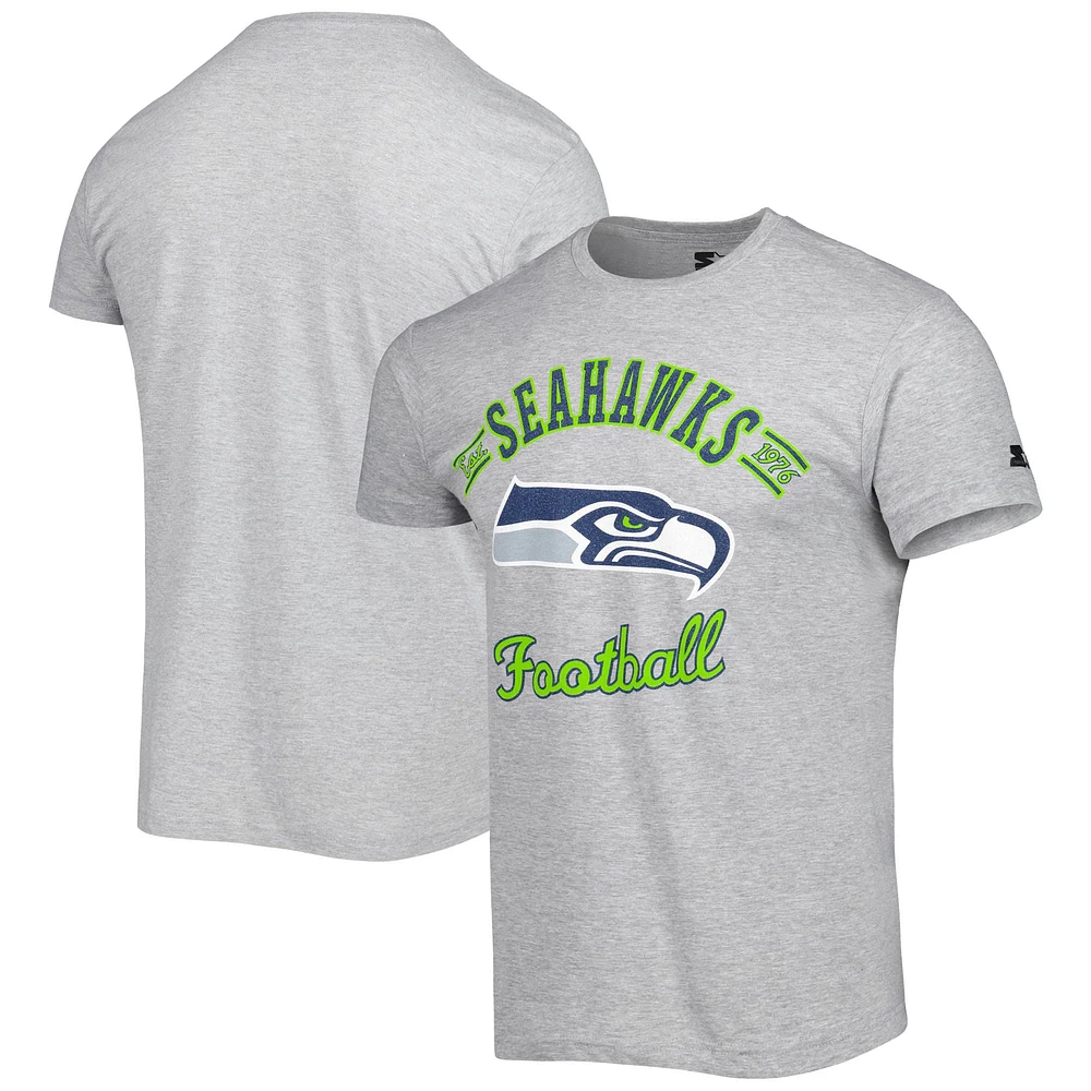 T-shirt Starter gris chiné Seattle Seahawks Prime Time pour homme