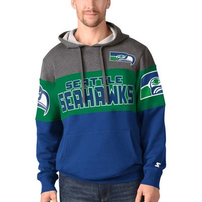 Men's Starter Royal/Green Seattle Seahawks Extreme Full-Zip Hoodie