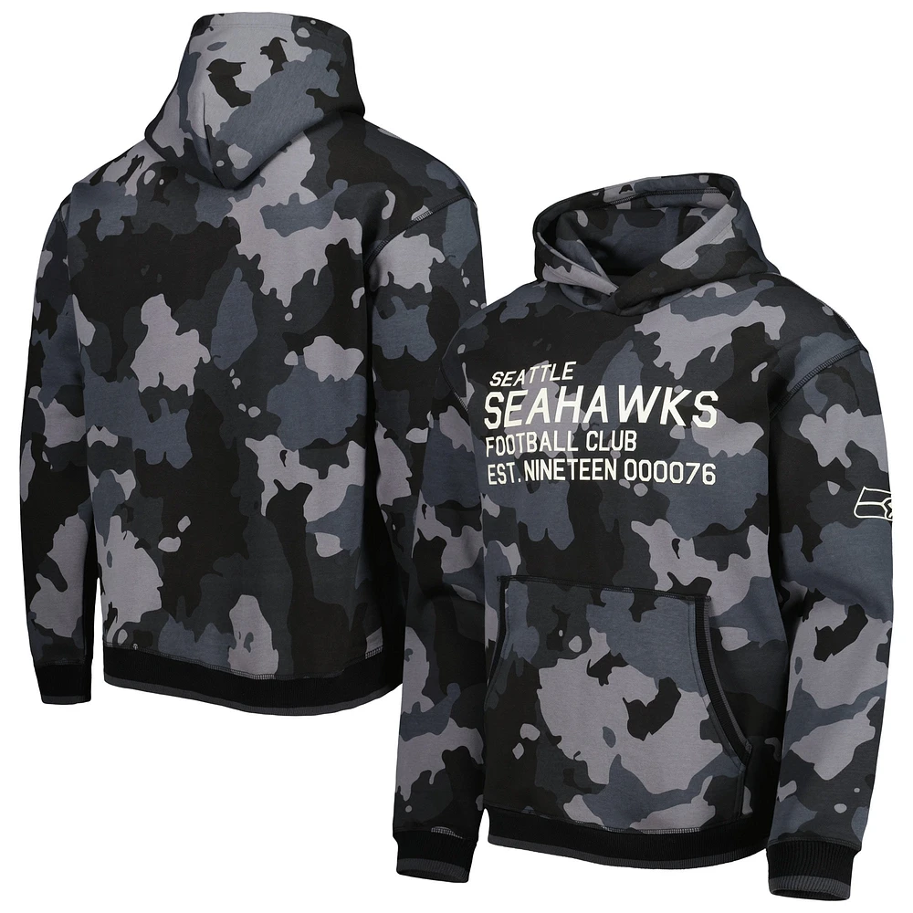 Sweat à capuche The Wild Collective Seattle Seahawks Camo noir pour homme