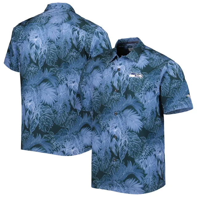 Atlanta Braves Tommy Bahama Bahama Coast Luminescent Fronds IslandZone  Button-Up Camp Shirt - Blue