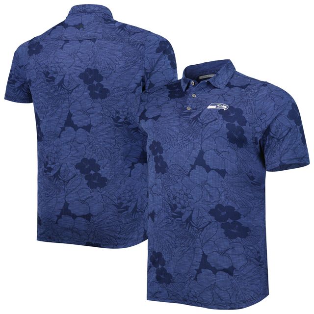 Polo Tommy Bahama College Navy Seattle Seahawks Big & Tall Miramar Blooms pour homme