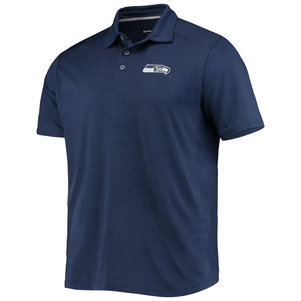 Men's Tommy Bahama College Navy Seattle Seahawks Palm Coast Delray Frond Allover IslandZone Polo