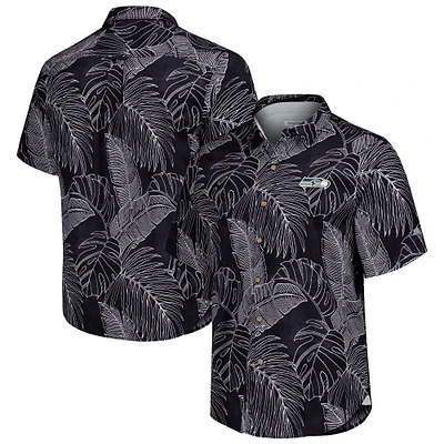 Chemise boutonnée Tommy Bahama College Navy Seattle Seahawks Sport Vine Line pour hommes