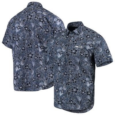 Men's New York Yankees Navy Tiki Button-Up Shirt