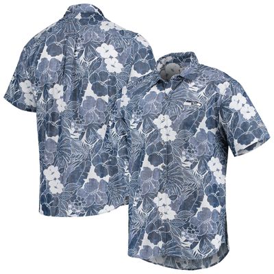 Miami Dolphins Tommy Bahama Coconut Point Playa Floral Camp IslandZone  Button-Up Shirt - Gray