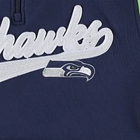 Men's Tommy Hilfiger College Navy/Neon Green Seattle Seahawks Aiden Quarter-Zip Sweatshirt