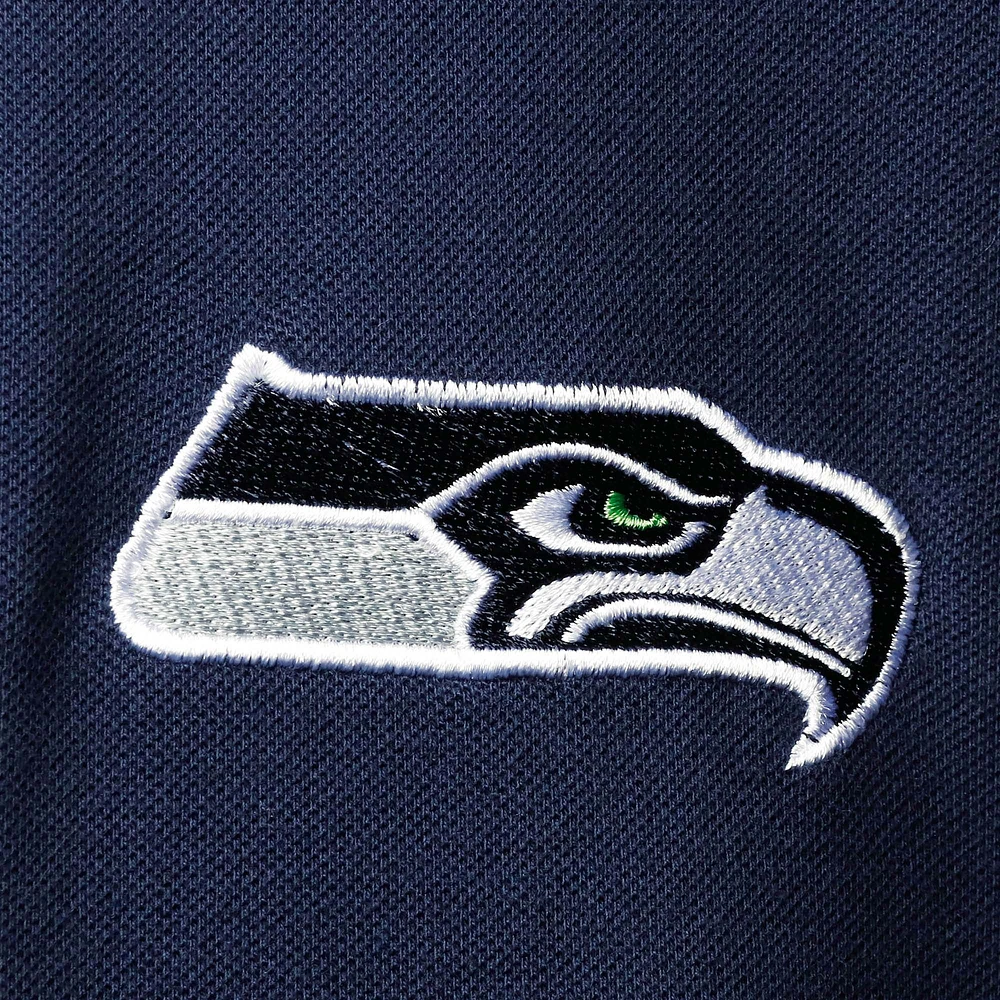 Polo Tommy Hilfiger College Navy/Vert fluo Seattle Seahawks Logan pour homme