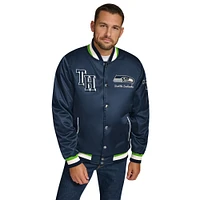 Men's Tommy Hilfiger College Navy Seattle Seahawks Dante Full-Snap Satin Jacket