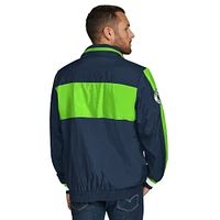 Men's Tommy Hilfiger College Navy Seattle Seahawks Gael Lightweight Half-Zip Pullover Hoodie Jacket