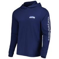 Men's Vineyard Vines College Navy Seattle Seahawks Local Long Sleeve Hoodie T-Shirt