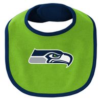 Newborn & Infant College Navy/Neon Green Seattle Seahawks 3-Piece Little Champ Bodysuit Bib Booties - Set