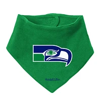 Nouveau-né et nourrisson Mitchell & Ness - Ensemble body, bavoir chaussons vert/royal Seattle Seahawks Throwback Big Score